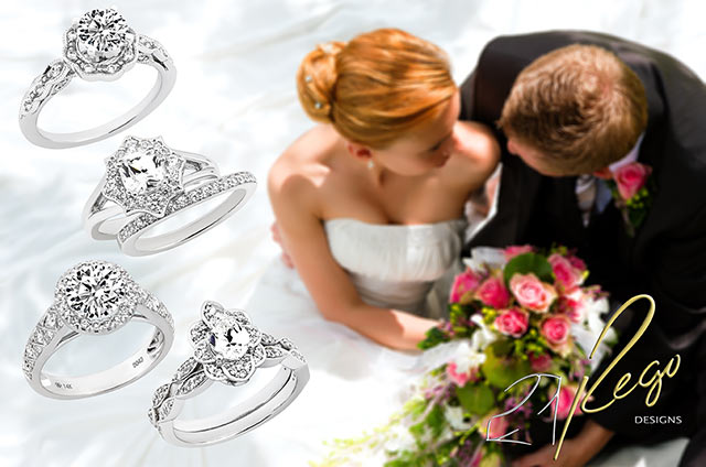Gold, Silver, Mixed Metals? Rego Designs has it all and you can get it here at Daniel's Jewelers. We offer traditional and contemporary Bridal Sets, Engagement Solitaires, and something called Millenium Vintage.